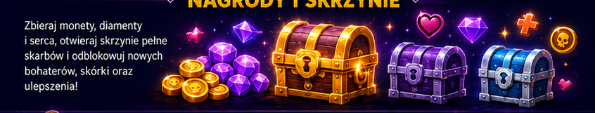 Nagrody, monety, diamenty i skrzynie